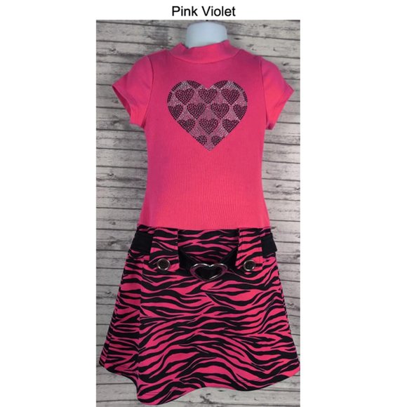 Pink & Violet Other - Pink & Violet Heart Studded dress Sz S 6x